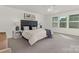 Serene primary bedroom with a king bed, nightstands, and ample natural light from the large window at 129 Canada Dr # 85, Statesville, NC 28166