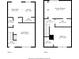 Detailed floor plan showcasing the layout of both floors, including bedrooms, living area, and kitchen at 1485 20Th Ne Ave, Hickory, NC 28601