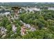 An aerial view of a home with access to nearby boat slips on the lake at 19507 Dufour Ct, Cornelius, NC 28031