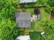 Aerial view of the property showing the layout of the backyard, shed, and neighborhood at 2117 Seabrook Ln, Fort Mill, SC 29715
