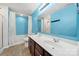 Bathroom featuring a double vanity, tile flooring, and a shower/tub combo with curtain at 2117 Seabrook Ln, Fort Mill, SC 29715