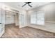 Comfortable home office showcasing hardwood flooring, ceiling fan, and elegant trim detail at 2232 Tabor Rd # 570, Sherrills Ford, NC 28673