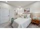 Cozy bedroom with plush carpeting, neutral decor, and a glimpse into the en suite bathroom at 3042 Finchborough Ct # 235, Charlotte, NC 28269