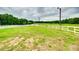 A large open pasture with a white fence and a distant tree line under a cloudy sky at 3091 Old Meeting House Rd, Sharon, SC 29742