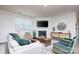 Bright and airy living space featuring a fireplace, large window and hardwood floors at 4245 Millstream Rd, Denver, NC 28037