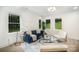 Bright living room features stylish furnishings, large windows, and modern lighting at 4547 Kings Ct, Hickory, NC 28602