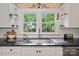 Bright kitchen with a stainless steel sink, white cabinets, and a view of the backyard at 625 N Center St # 4, Statesville, NC 28677
