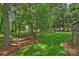 Beautiful backyard with mature trees, green grass and a hammock at 7833 Taymouth Ln, Charlotte, NC 28269