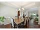 Dining room showcases elegant lighting, hardwood floors, and open floor plan at 7833 Taymouth Ln, Charlotte, NC 28269