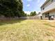 Expansive grassy backyard bordered by a wooden fence, offering a private space at 815 Fescue Ct, Charlotte, NC 28216