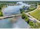 Expansive aerial view showcasing waterfront homes and scenic lakefront property at 145 Yellow Birch Loop, Mooresville, NC 28117