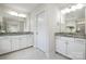 Bathroom features a dual sink vanity with granite counters, and tile flooring at 145 Yellow Birch Loop, Mooresville, NC 28117
