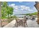 Outdoor patio area overlooking the lake, perfect for relaxing or entertaining guests at 16909 Jetton Rd, Cornelius, NC 28031