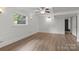 Finished basement area with recessed lighting and newer flooring at 218 Kingsway Cir, Charlotte, NC 28214
