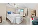 A bedroom featuring carpet, neutral walls, a ceiling fan, and accent pillows at 322 Killian Rd, Stanley, NC 28164