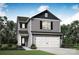 Two-story home featuring gray siding, a two-car garage, and well-maintained landscaping at 3342 Strong Box Ln, Gastonia, NC 28052
