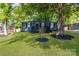Charming blue house with inviting front porch and lush green lawn at 3637 Glenville Rd, Charlotte, NC 28215