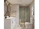 Modern bathroom features double vanity, walk-in shower, and neutral color scheme at 528 Beatties Ford Rd, Charlotte, NC 28216