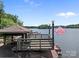 Upper level of boat dock with lake view and American flag at 570 Blue Heron Rd, Salisbury, NC 28146