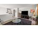 Bright living room featuring modern decor, a dark rug, and lots of natural lighting at 9533 Silverdale Ln, Charlotte, NC 28269