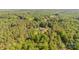 Wide angle aerial view of house nestled in beautiful wooded lot at 120 Mossy Rock Trl, Iron Station, NC 28080