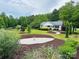 Exterior shot showcasing a home with beautiful, mature landscaping and a tranquil backyard at 120 Mossy Rock Trl, Iron Station, NC 28080