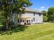 View of a well-maintained backyard with patio and outdoor dining set, perfect for entertaining at 148 Spring Grove Dr, Mooresville, NC 28117