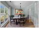 Cozy dining room with blue walls, hardwood floors, and a large window at 148 Spring Grove Dr, Mooresville, NC 28117