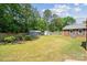 Large backyard features sheds and lush greenery for outdoor enjoyment at 1753 Elmwood Dr, Rock Hill, SC 29730
