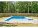 In-ground pool with concrete deck and fenced yard surrounded by lush trees providing privacy at 1753 Elmwood Dr, Rock Hill, SC 29730