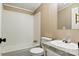 Cozy bathroom with a shower-tub combination and a single sink vanity at 2002 Kingston Rd, Kingstown, NC 28150