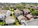 Aerial view of homes showcasing the neighborhood's layout and manicured lawns at 2007 Bishops Ct, Cornelius, NC 28031