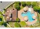 Overhead view of the community pool next to the building at 244 River Clay Rd, Fort Mill, SC 29708