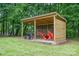 Open-sided storage shed for yard equipment and tools at 2845 Lakefront Dr, Belmont, NC 28012