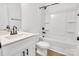 Modern bathroom featuring a combination shower and tub, complemented by a stylish vanity at 321 Whitner St, Rock Hill, SC 29732