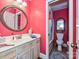 Updated hall bathroom with stand alone shower and toilet area separated from the vanity at 4951 Dayspring Dr, Mint Hill, NC 28227