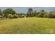 Expansive backyard with plenty of room to roam, mature trees, and a storage shed off in the distance at 6024 Highview Rd, Weddington, NC 28104