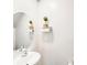 Elegant powder room with modern fixtures, oval mirror and decor at 7205 Finnigan Rd, Charlotte, NC 28215
