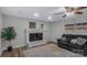Inviting living room with a classic fireplace, and comfortable seating at 7860 Henry Harris Rd, Fort Mill, SC 29707