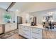 Modern kitchen with stainless steel appliances and ample counter space, flowing into the dining area at 1515 Edgewater Dr, Charlotte, NC 28210