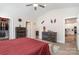 Spacious main bedroom with high ceiling, ensuite bathroom, and large closets at 160 Tanner Loop, Troutman, NC 28166
