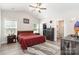Vaulted ceiling main bedroom features a walk-in closet and en-suite bath at 160 Tanner Loop, Troutman, NC 28166