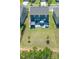 Aerial view of backyard with patio, gazebo, and well-maintained lawn at 17228 River Race Dr, Huntersville, NC 28078