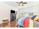 Spacious main bedroom featuring a ceiling fan and lots of natural light at 214 Blossom Ridge Dr, Mooresville, NC 28117
