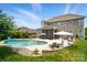 Expansive backyard featuring a pool, patio, and outdoor seating area, ideal for entertaining at 220 Forsythia Ln, Tega Cay, SC 29708