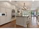 Spacious kitchen features custom cabinets, stainless appliances, central island, and hardwood floors at 2410 Vernon Dr, Charlotte, NC 28211