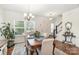 Bright dining room featuring hardwood floors, a classic chandelier, and plenty of natural light at 40154 Crooked Stick Dr, Lancaster, SC 29720
