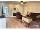 Welcoming living room with hardwood floors, a fireplace, and neutral decor at 625 Wildwood Dr, Rock Hill, SC 29730