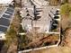 An aerial view of well maintained neighborhood with neatly arranged townhomes and landscaped yards at 7908 Rea View Ct, Charlotte, NC 28226