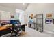 Bedroom featuring vaulted ceilings, neutral colors, and modern fixtures at 7908 Rea View Ct, Charlotte, NC 28226